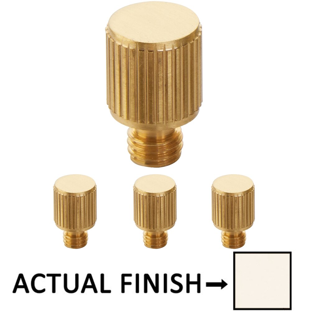 Straight Knurled Tip Set For 4" Heavy Duty Or Ball Bearing Brass Hinge in Polished Nickel (Sold In Pairs)