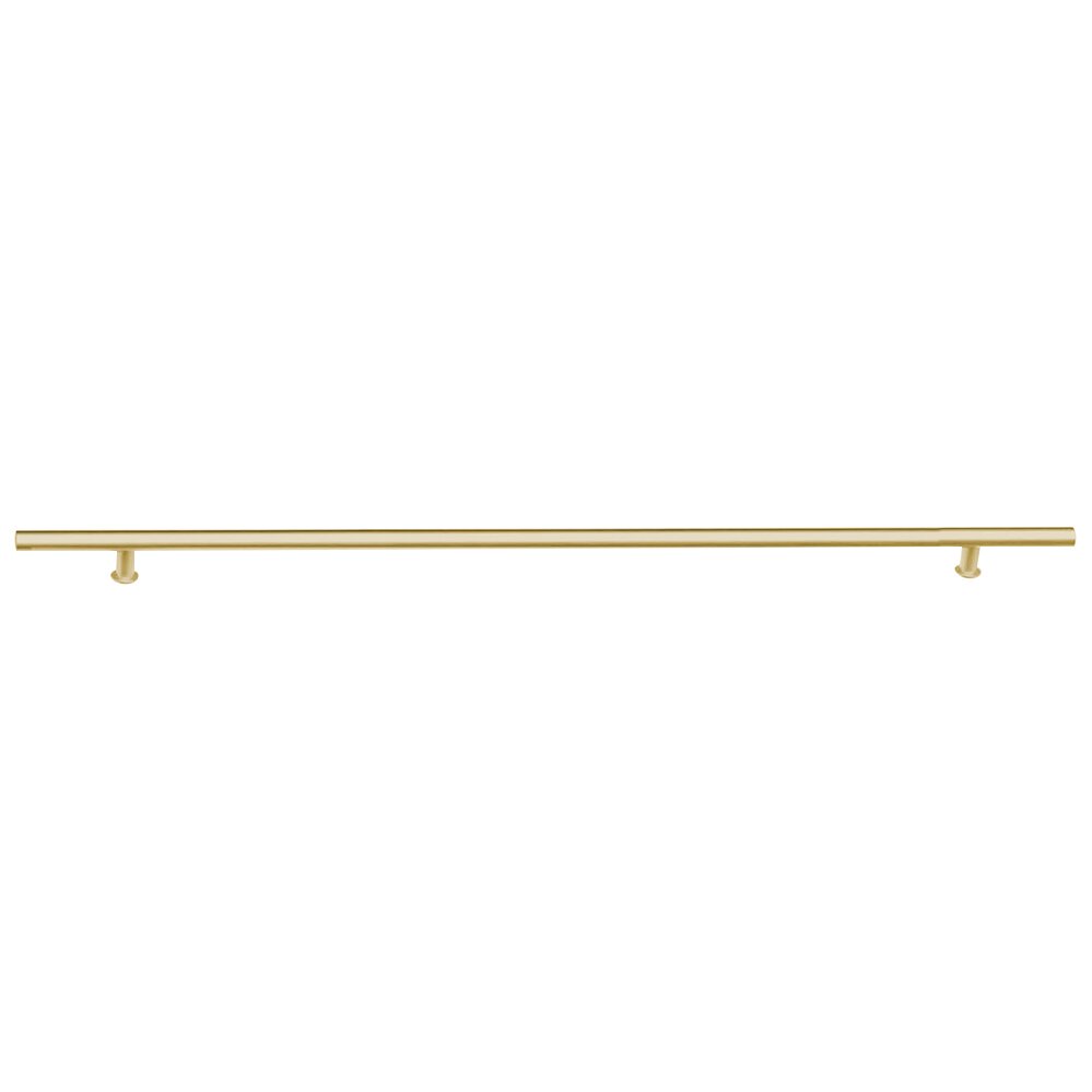 36" Centers Concealed Surface Mount Round Door Pull in Satin Brass Stainless Steel PVD