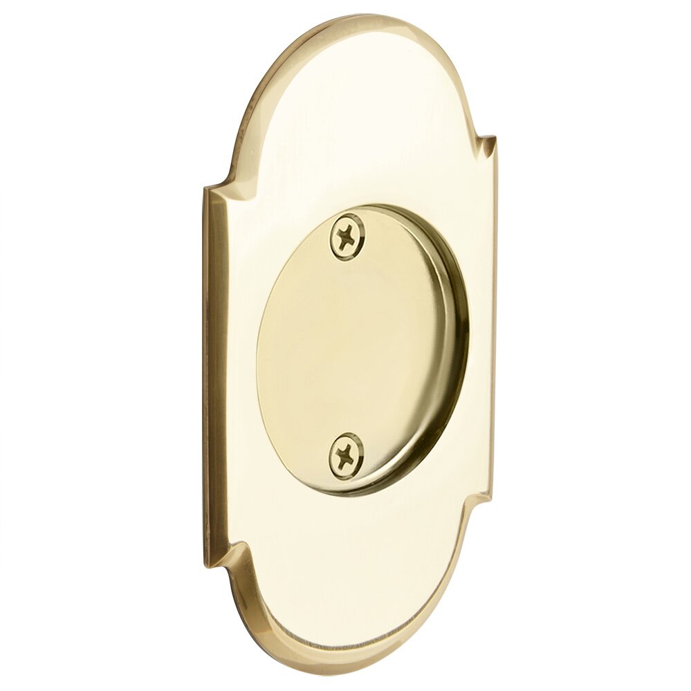 Tubular #8 Arch Dummy Pocket Door Hardware in Unlacquered Brass