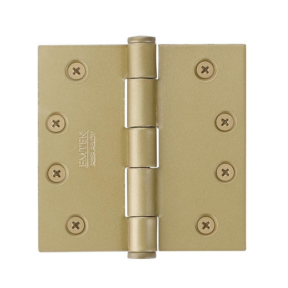4-1/2" X 4-1/2" Square Steel Heavy Duty Hinge in Satin Brass (Sold In Pairs)