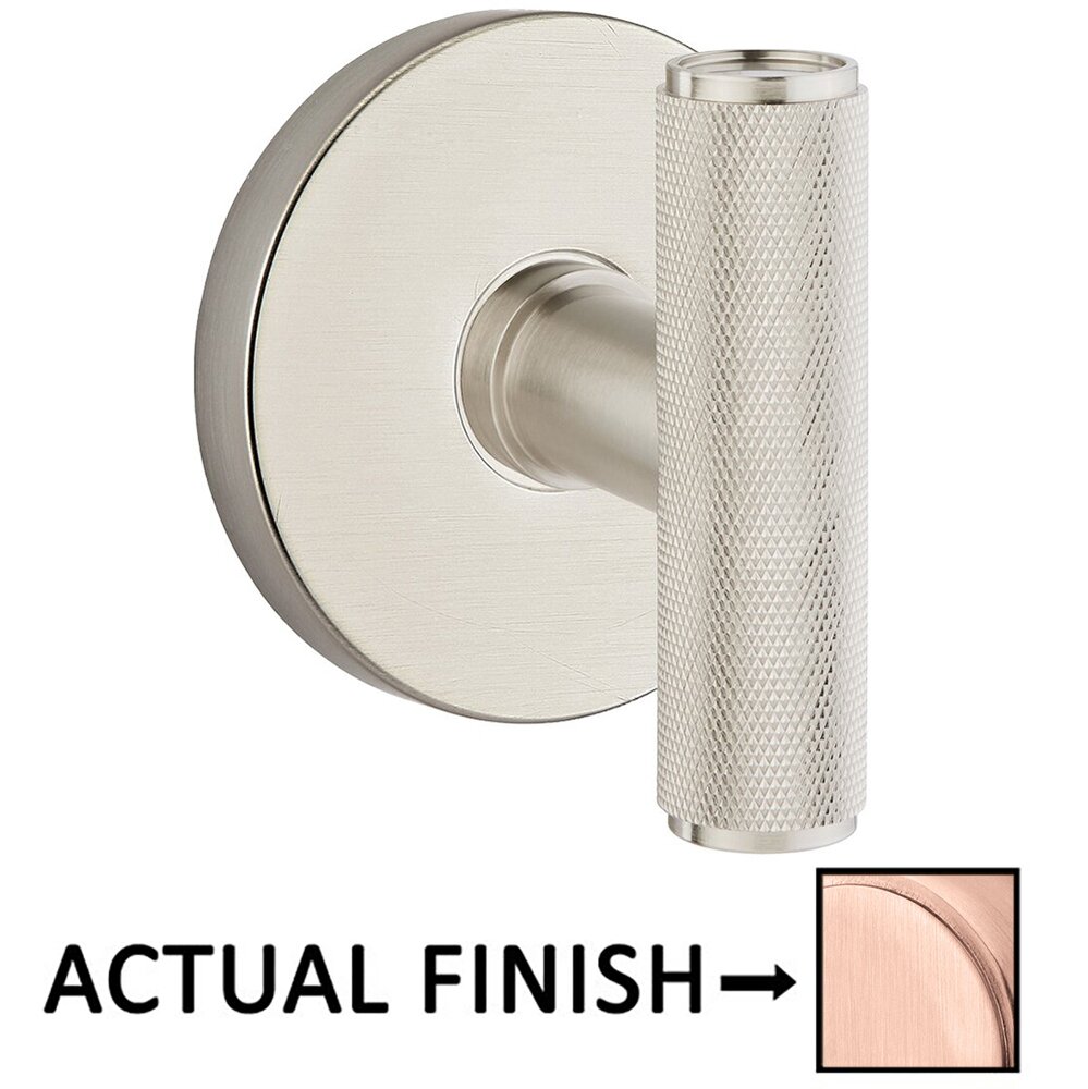Privacy Disk Rosette with Concealed Screws for The Ace Knurled Knob in Satin Rose Gold