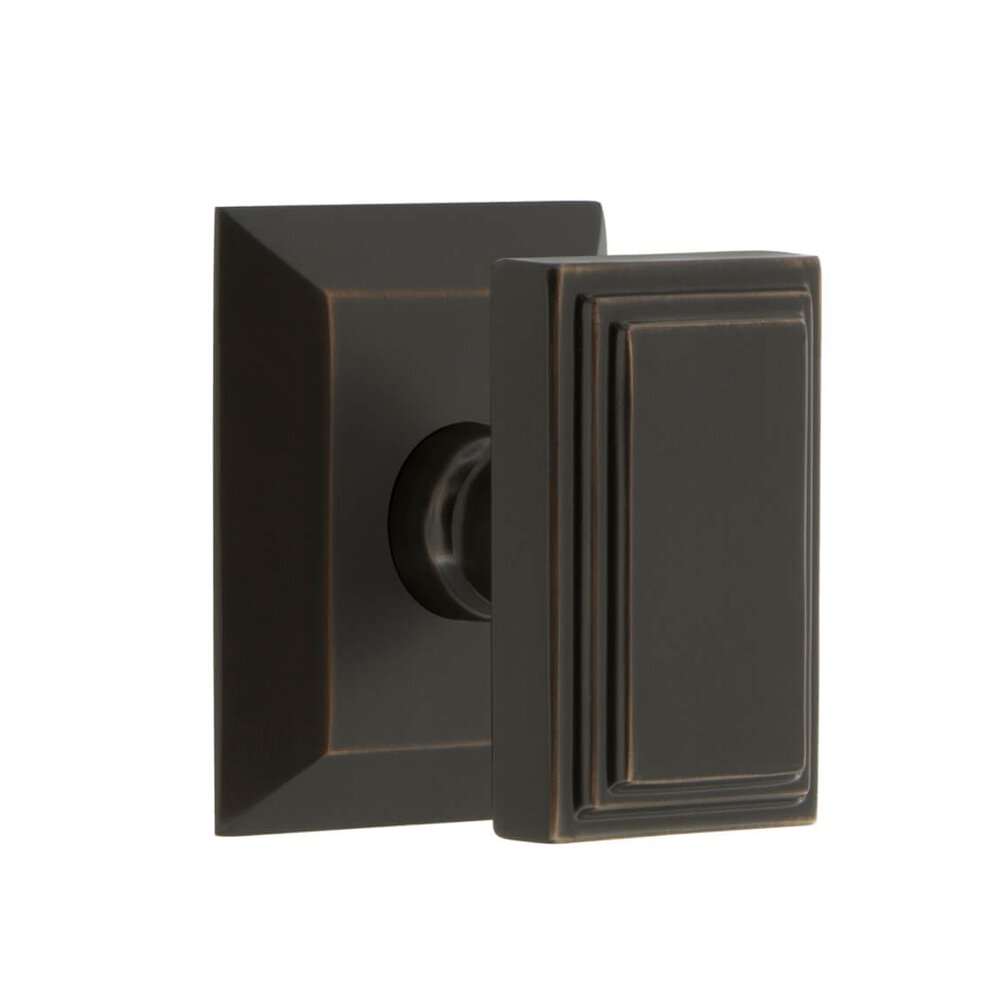 Fifth Avenue Square Rosette Passage with Carre Knob in Timeless Bronze