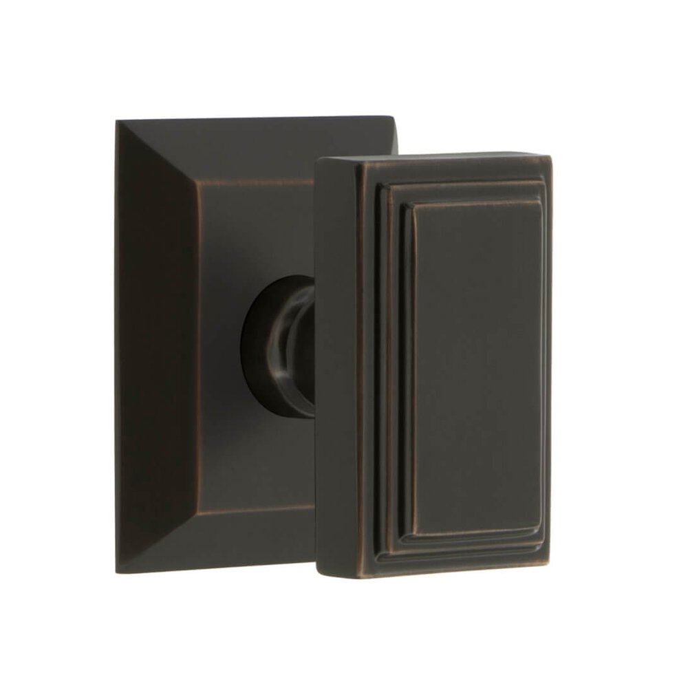 Fifth Avenue Square Rosette Privacy with Carre Knob in Timeless Bronze