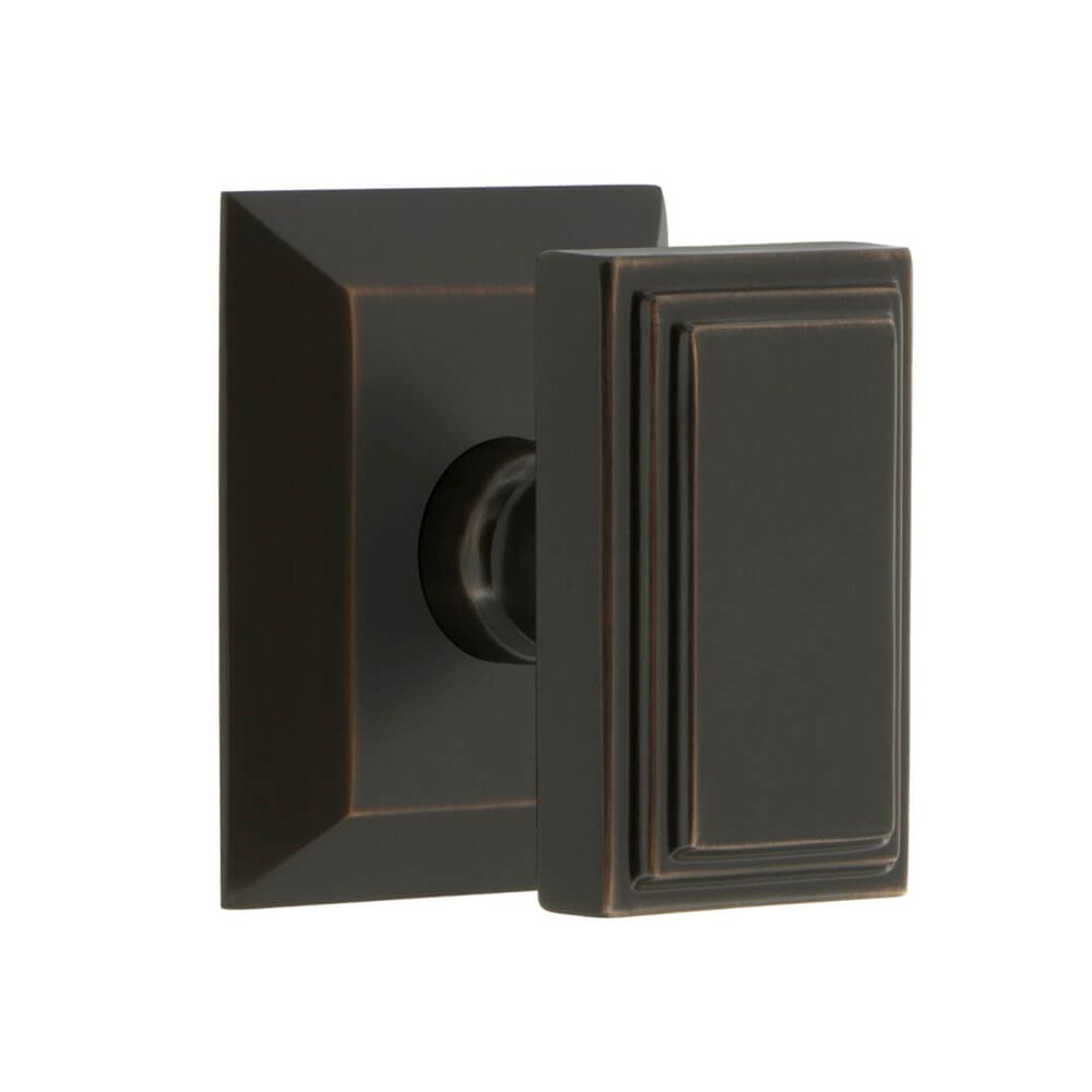 Fifth Avenue Square Rosette Single Dummy with Carre Knob in Timeless Bronze