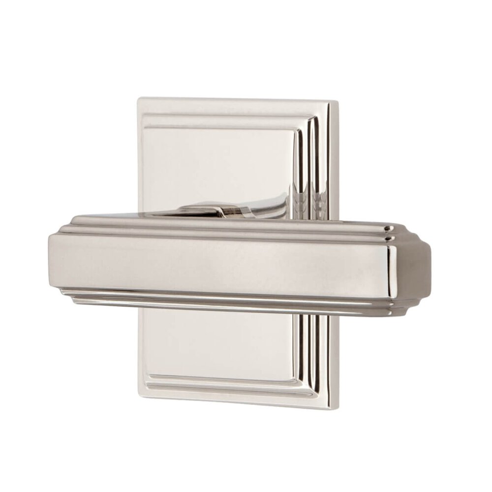 Carre Square Rosette Double Dummy with Carre Lever in Polished Nickel