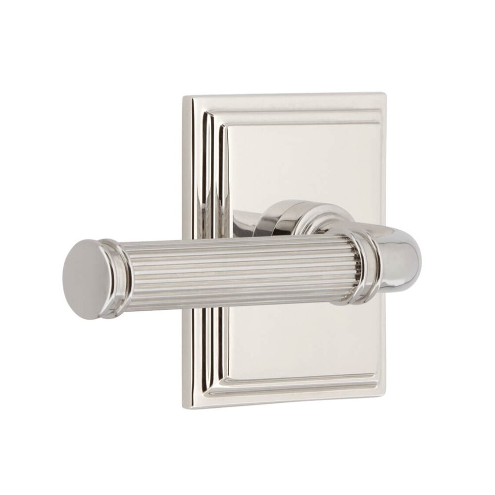 Carre Square Rosette Passage with Soleil Lever in Polished Nickel
