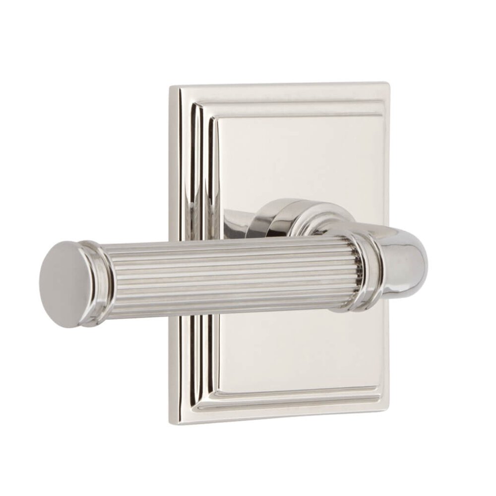 Carre Square Rosette Privacy with Soleil Lever in Polished Nickel