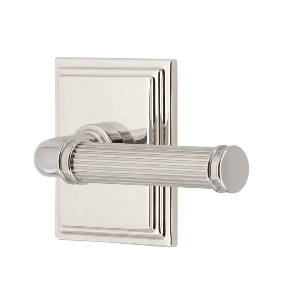 Carre Square Rosette Single Dummy with Soleil Lever in Polished Nickel