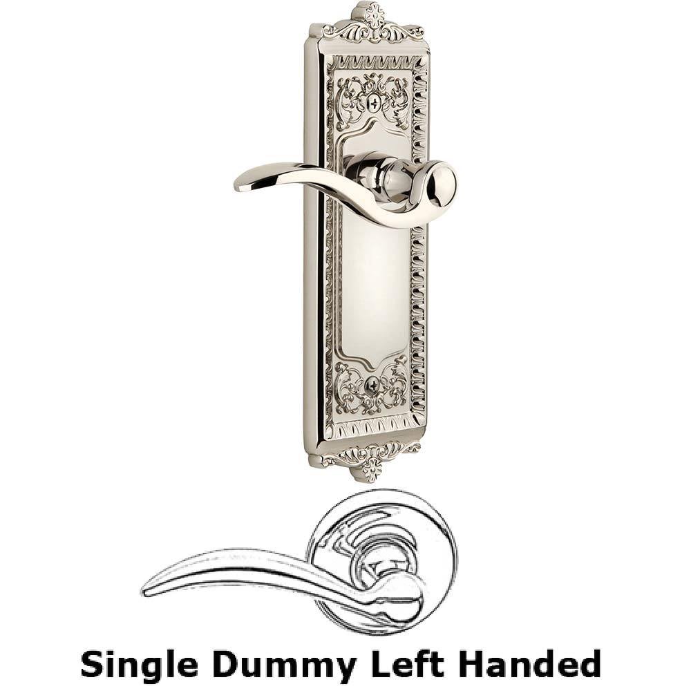 Single Dummy Windsor Plate with Left Handed Bellagio Lever in Polished Nickel
