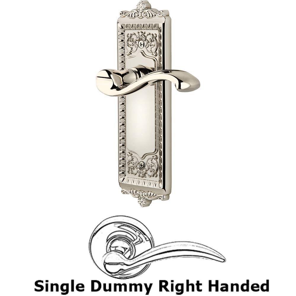 Single Dummy Windsor Plate with Right Handed Portofino Lever in Polished Nickel