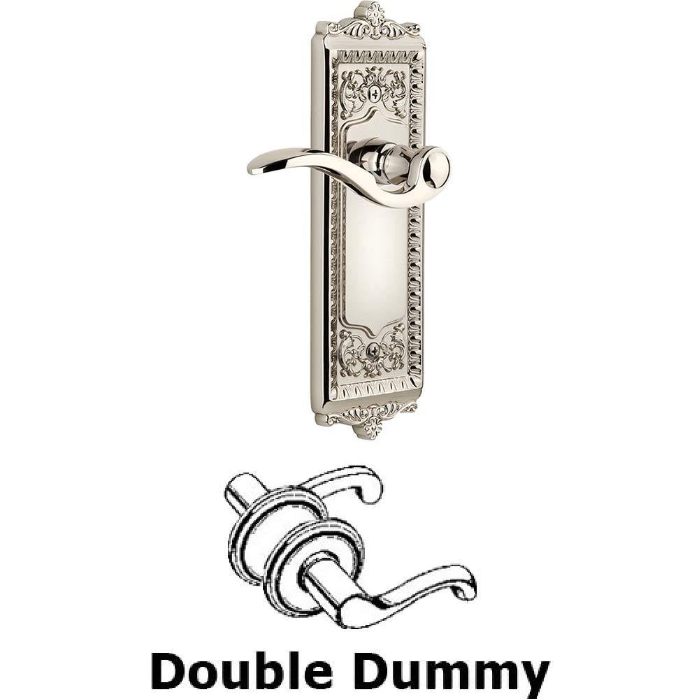 Double Dummy Windsor Plate with Left Handed Bellagio Lever in Polished Nickel