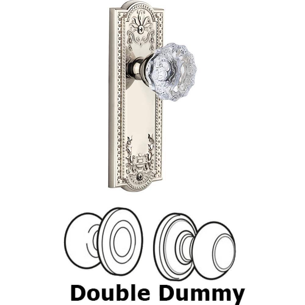 Double Dummy Set - Parthenon Plate with Fontainebleau Knob in Polished Nickel