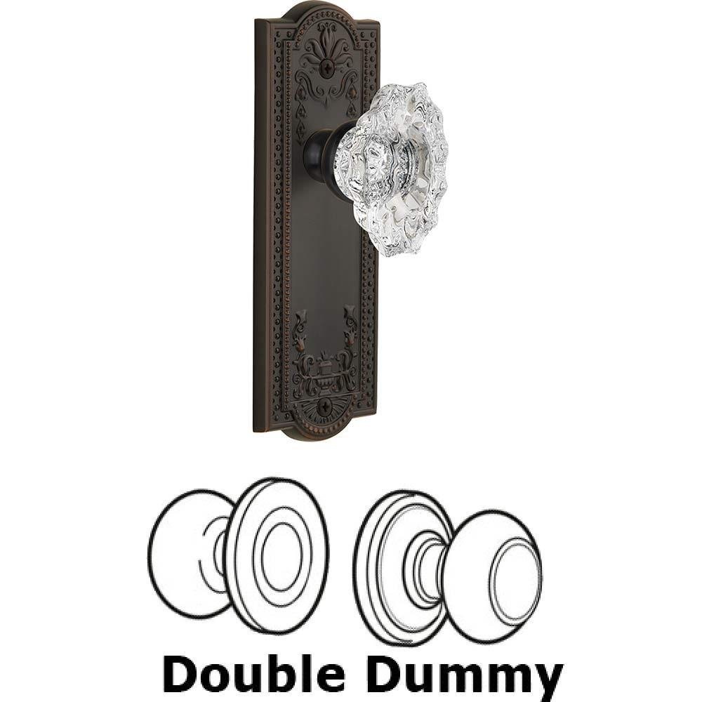 Double Dummy Set - Parthenon Plate with Crystal Biarritz Knob in Timeless Bronze