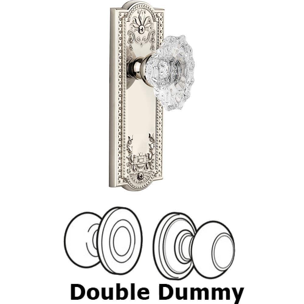 Double Dummy Set - Parthenon Plate with Crystal Biarritz Knob in Polished Nickel