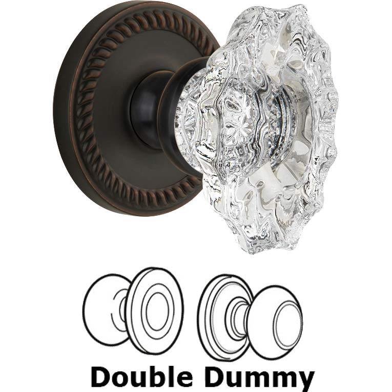 Double Dummy Set - Newport Rosette with Crystal Biarritz Knob in Timeless Bronze
