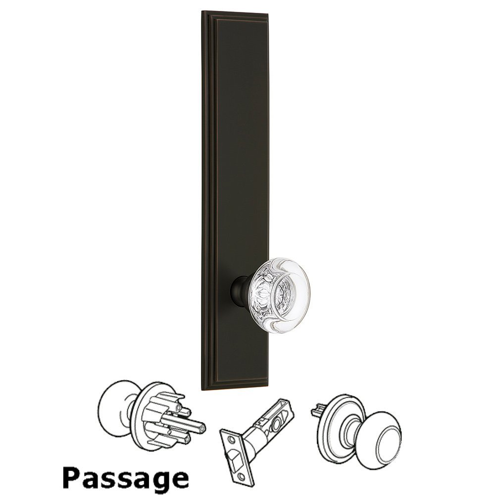 Passage Carre Tall Plate with Bordeaux Knob in Timeless Bronze