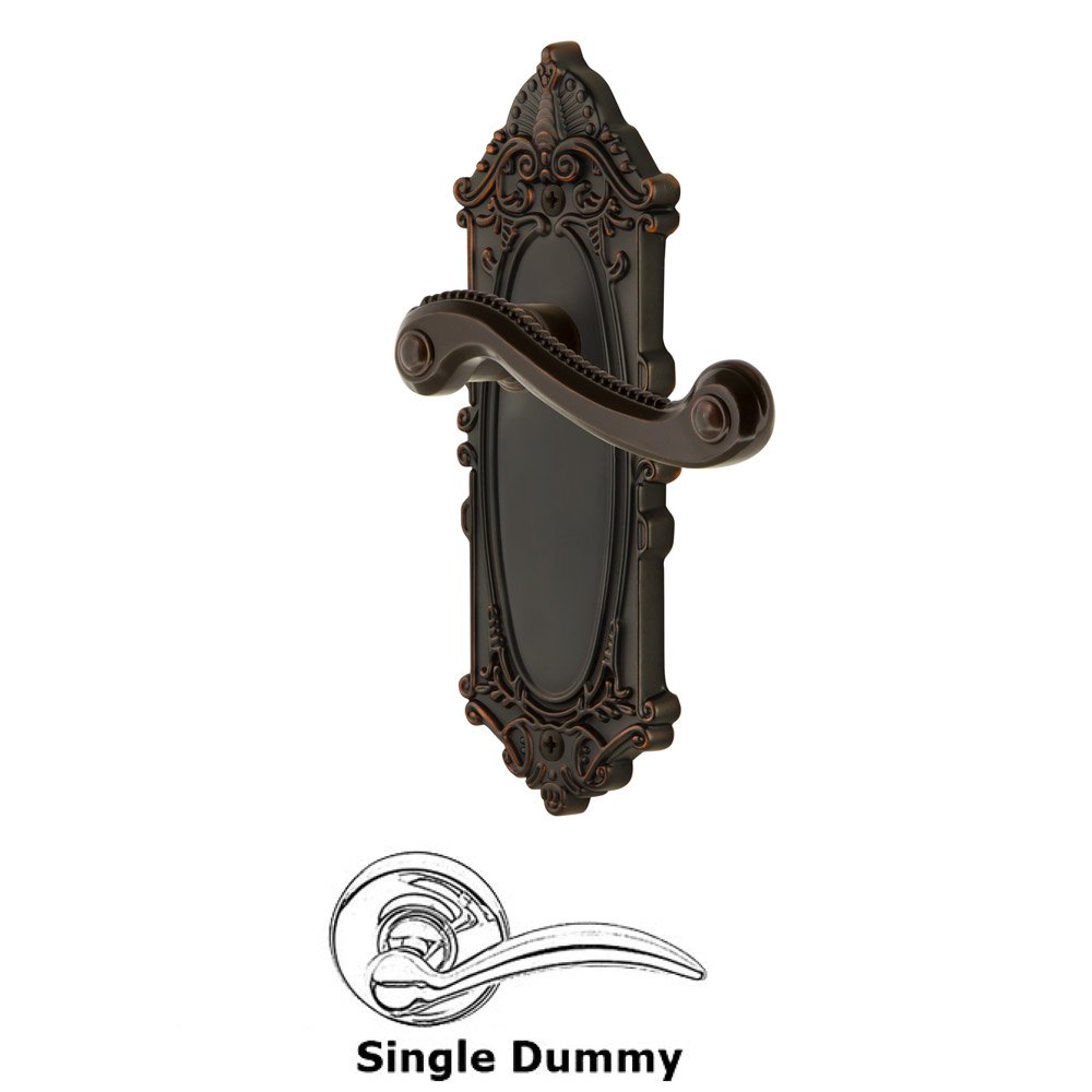 Grandeur Grande Victorian Plate Dummy with Newport Lever in Timeless Bronze