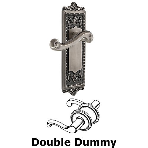 Double Dummy Windsor Plate with Left Handed Newport Lever in Antique Pewter