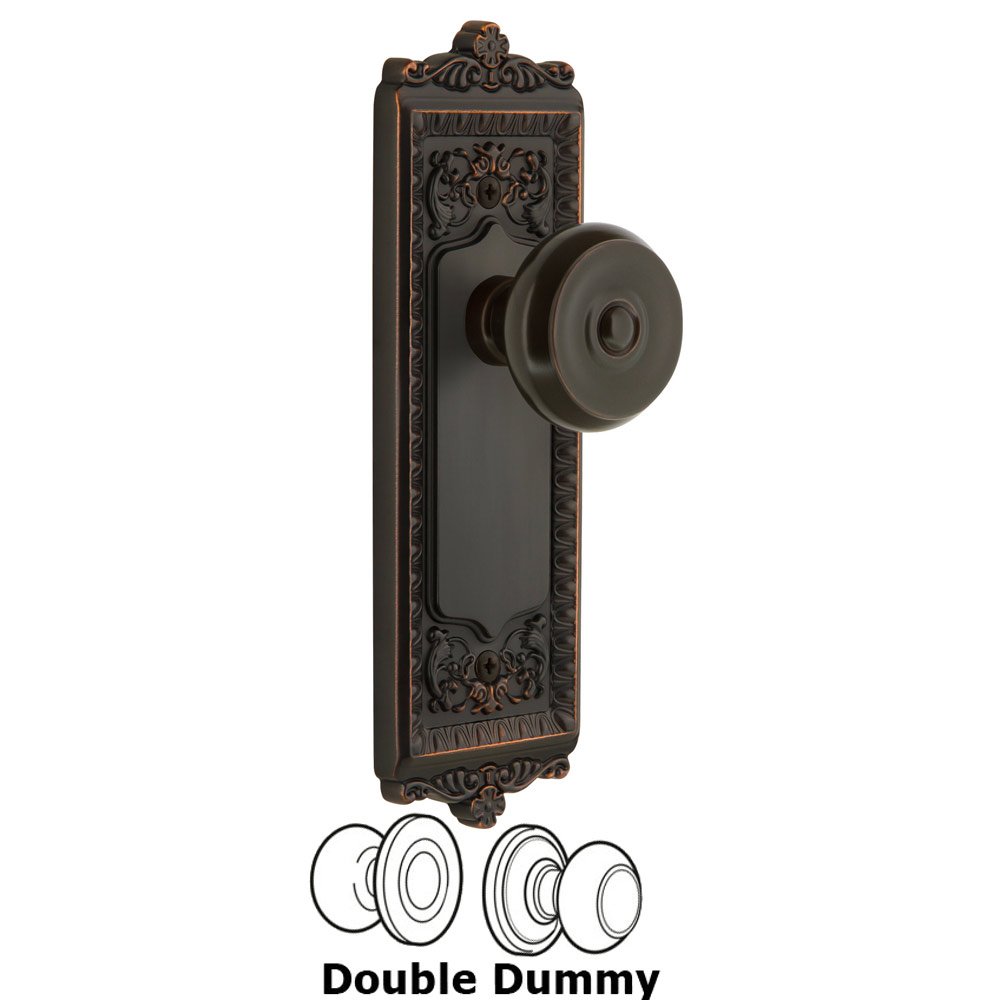 Windsor Plate Double Dummy with Bouton Knob in Timeless Bronze