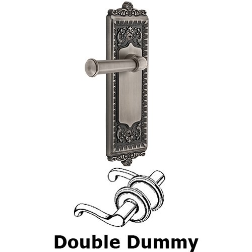 Double Dummy Windsor Plate with Left Handed Georgetown Lever in Antique Pewter
