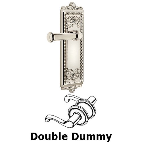 Double Dummy Windsor Plate with Left Handed Georgetown Lever in Polished Nickel