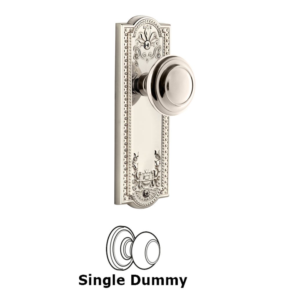 Grandeur Parthenon Plate Dummy with Circulaire Knob in Polished Nickel