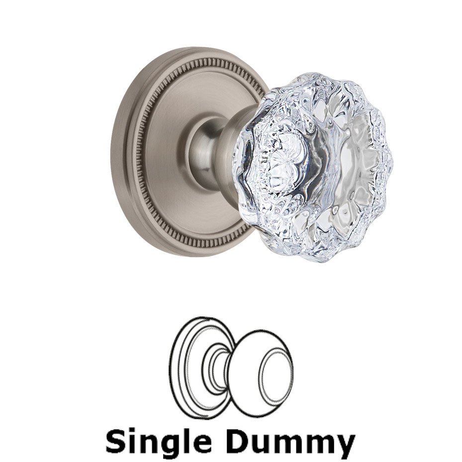 Soleil Rosette Dummy with Fontainebleau Crystal Knob in Satin Nickel