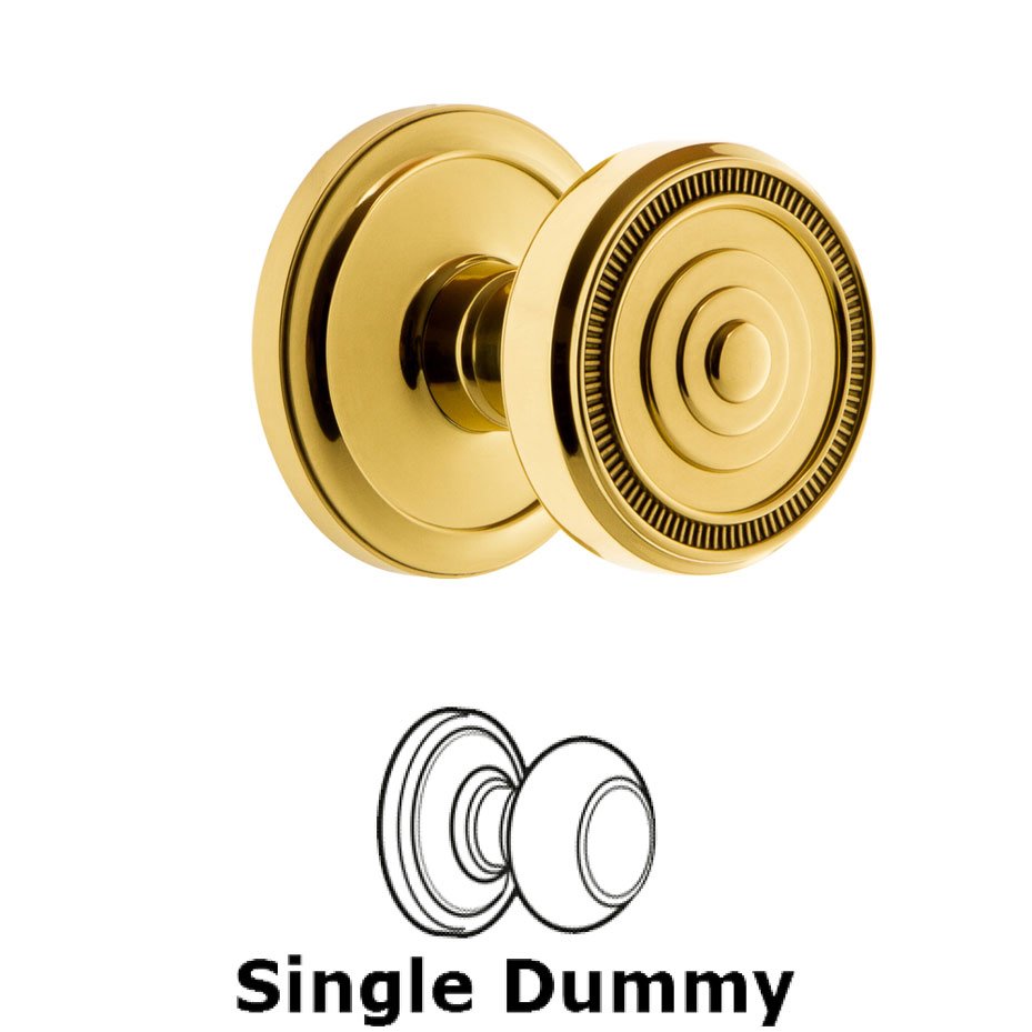 Grandeur Circulaire Rosette Dummy with Soleil Knob in Lifetime Brass