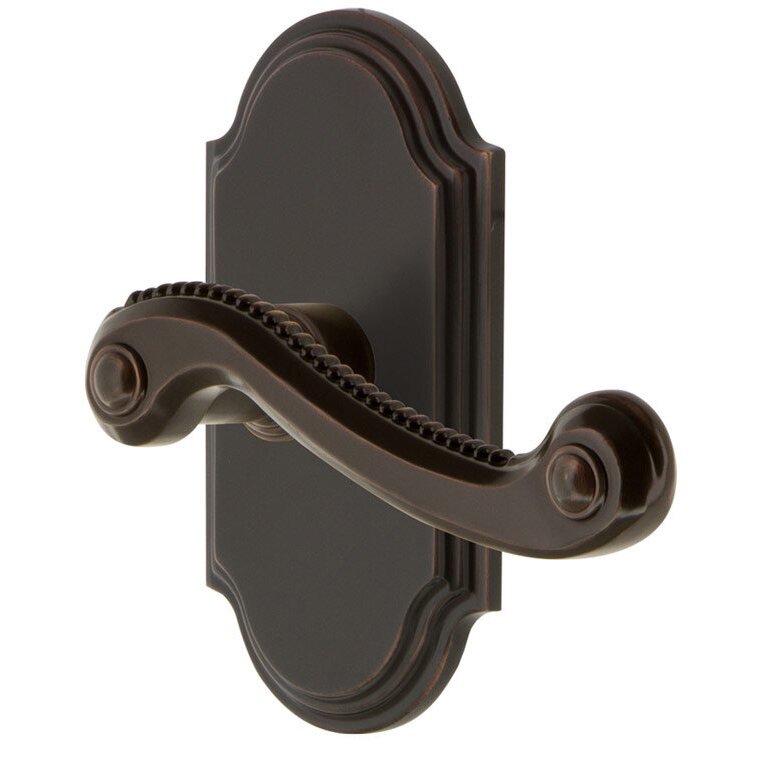 Passage Arc Plate with Right Handed Bellagio Lever in Timeless Bronze
