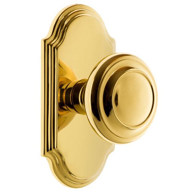 Grandeur Arc Plate Passage with Circulaire Knob in Lifetime Brass