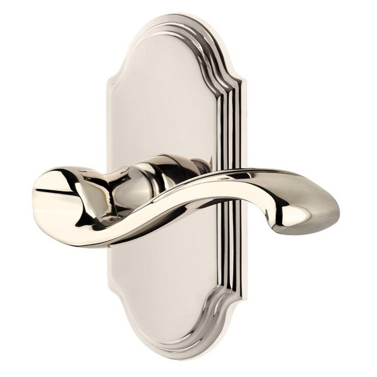 Single Dummy Arc Plate with Right Handed Portofino Lever in Polished Nickel