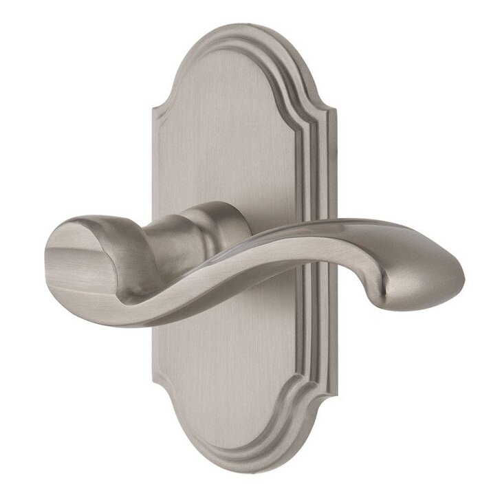 Double Dummy Arc Plate with Left Handed Portofino Lever in Satin Nickel