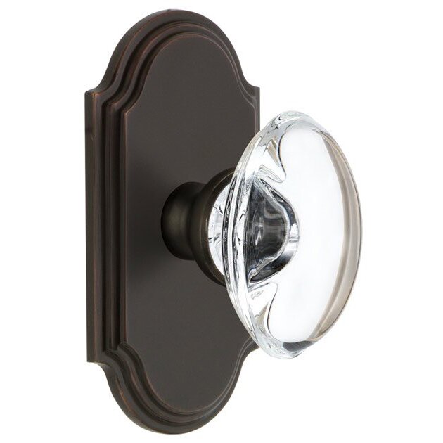 Grandeur Arc Plate Double Dummy with Provence Crystal Knob in Timeless Bronze