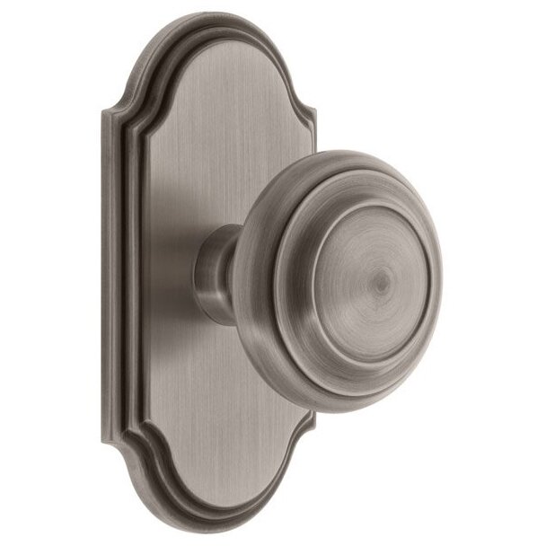 Grandeur Arc Plate Double Dummy with Circulaire Knob in Antique Pewter