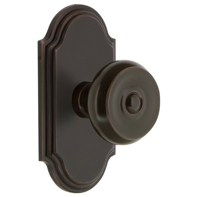 Grandeur Arc Plate Passage with Bouton Knob in Timeless Bronze
