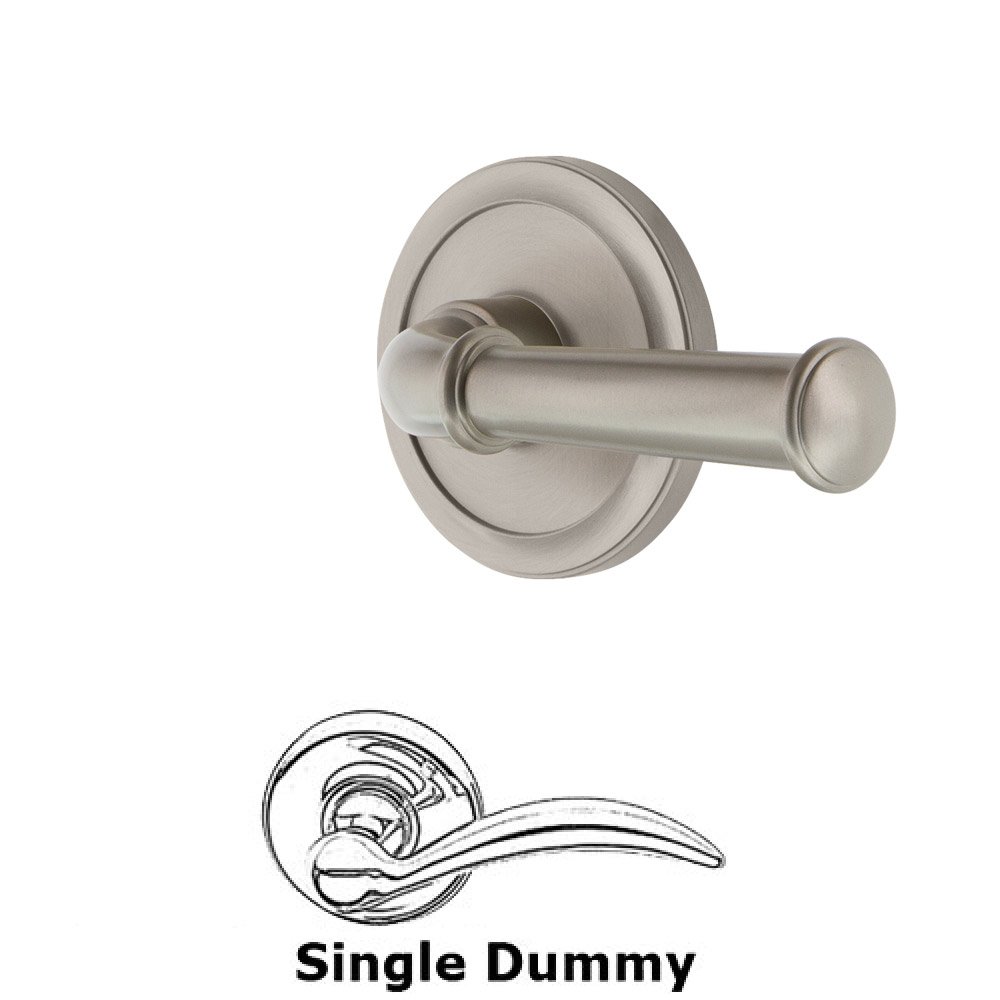 Single Dummy Circulaire Rosette with Georgetown Left Handed Lever in Satin Nickel