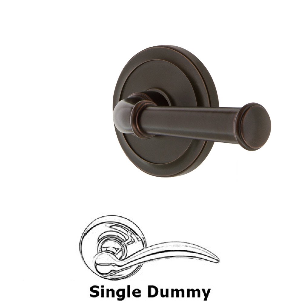 Single Dummy Circulaire Rosette with Georgetown Right Handed Lever in Timeless Bronze