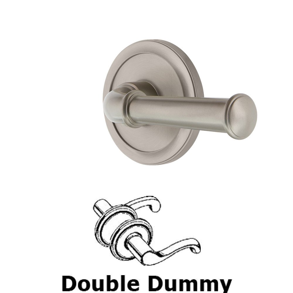 Double Dummy Circulaire Rosette with Georgetown Left Handed Lever in Satin Nickel