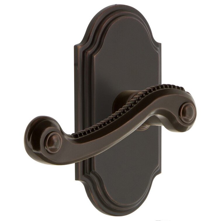 Single Dummy Arc Plate with Left Handed Newport Lever in Timeless Bronze