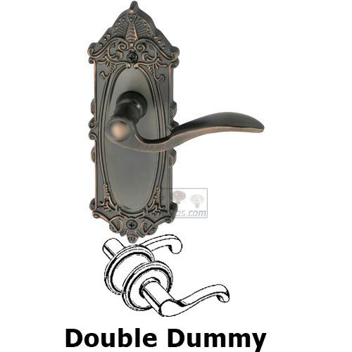 Double Dummy Lever - Grande Victorian Plate with Bellagio Door Lever in Timeless Bronze