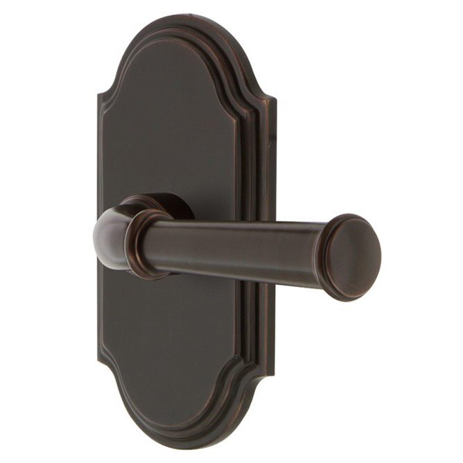 Privacy Arc Plate with Georgetown Right Handed Lever in Timeless Bronze