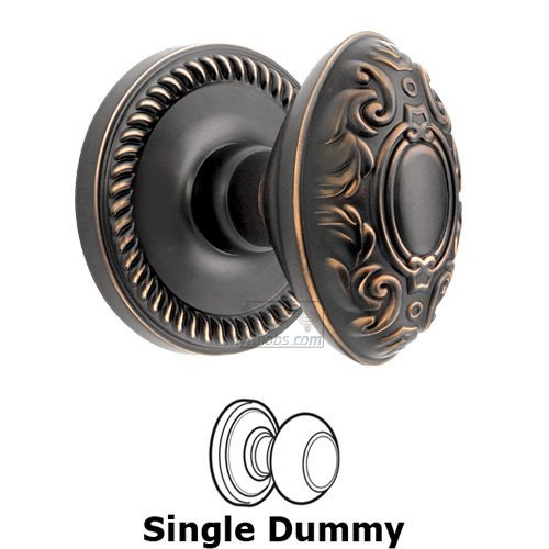 Single Dummy Knob - Newport Rosette with Grande Victorian Door Knob in Timeless Bronze