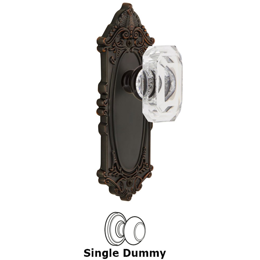 Grande Victorian - Dummy Knob with Baguette Clear Crystal Knob in Timeless Bronze
