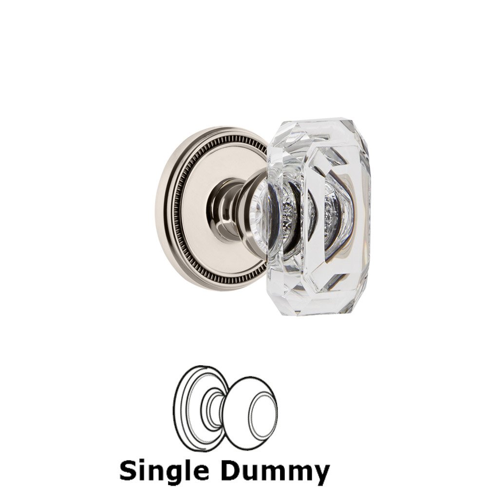 Soleil - Dummy Knob with Baguette Clear Crystal Knob in Polished Nickel