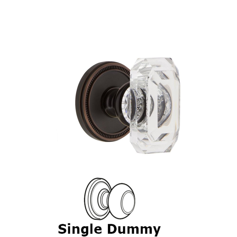 Soleil - Dummy Knob with Baguette Clear Crystal Knob in Timeless Bronze