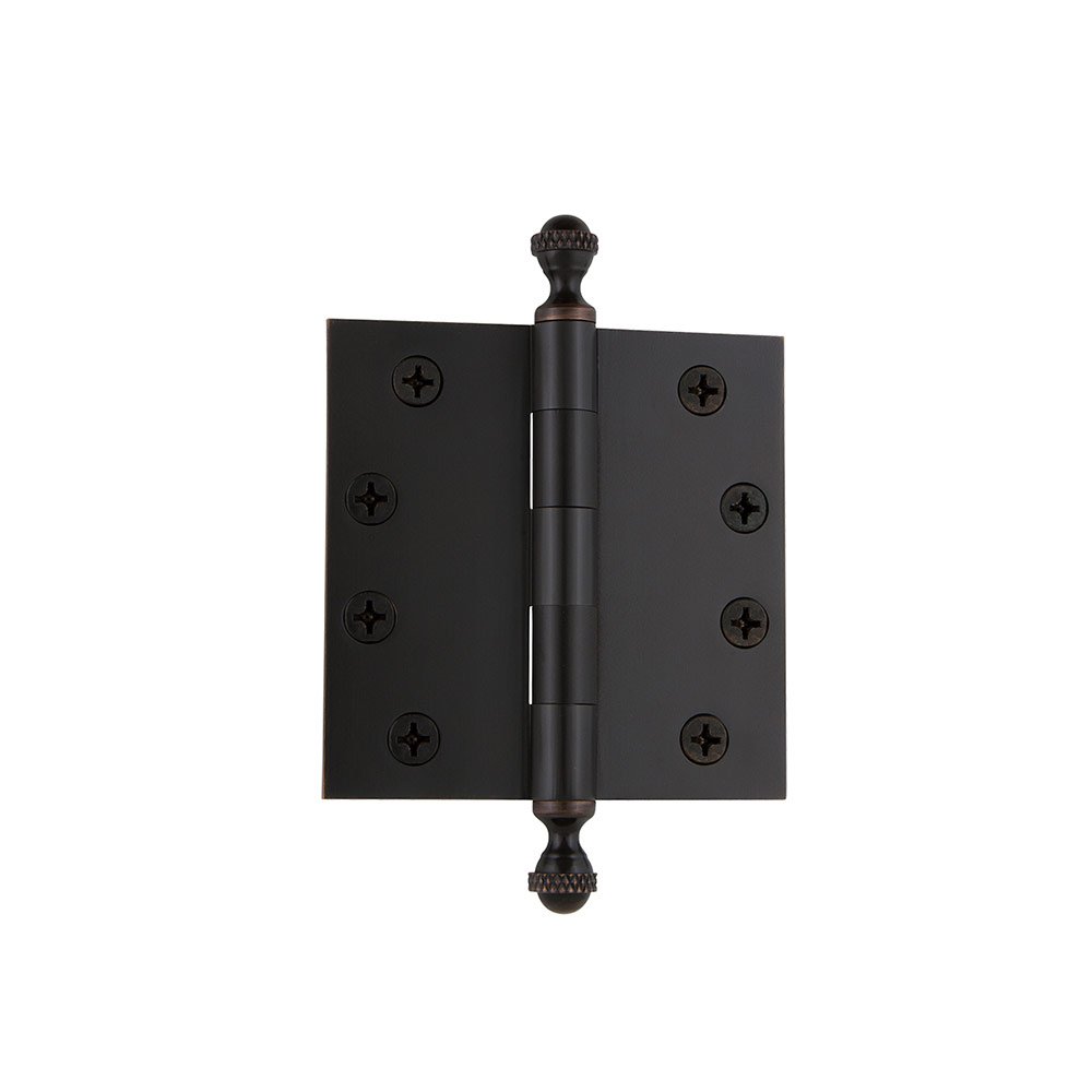 4" Acorn Tip Heavy Duty Hinge with Square Corners in Timeless Bronze