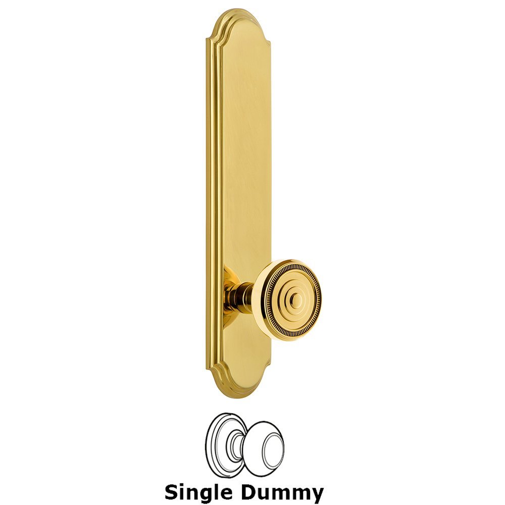 Tall Plate Dummy with Soleil Knob in Polished Brass