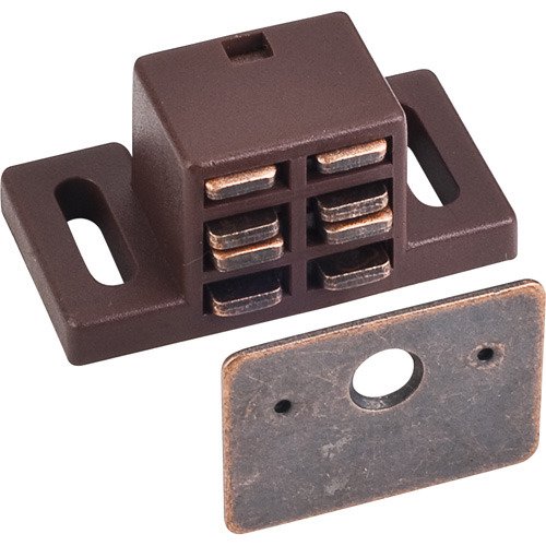 20lb. Brown/Bronze Magnetic Catch with Screws And Strike Plate in Brown