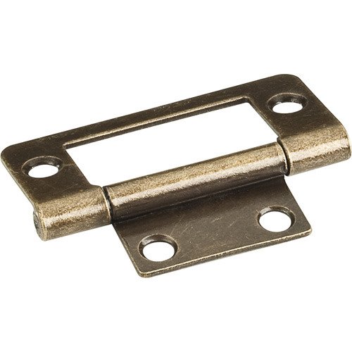 2" Fixed Pin Flat Back Non-mortise Hinge in Brushed Antique Brass
