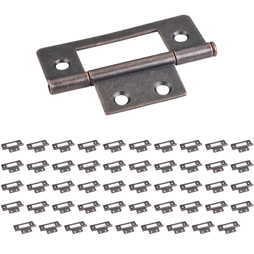 (50 PACK) 4 Hole 3" Loose Pin Non-mortise Hinge in Dark Antique Copper Machined
